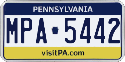 PA license plate MPA5442
