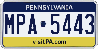 PA license plate MPA5443
