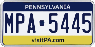 PA license plate MPA5445