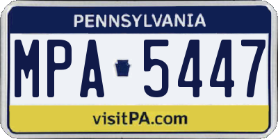 PA license plate MPA5447