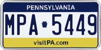 PA license plate MPA5449