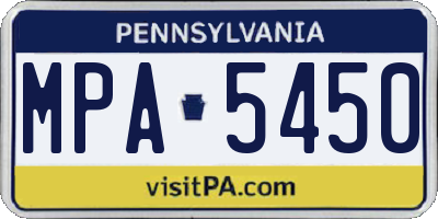 PA license plate MPA5450