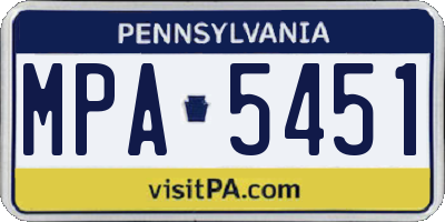 PA license plate MPA5451