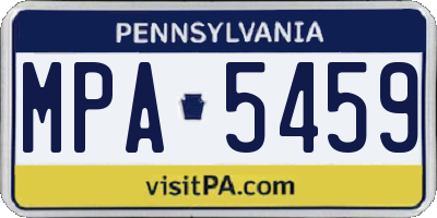 PA license plate MPA5459