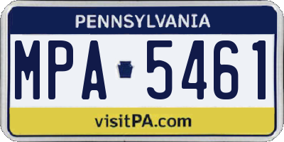 PA license plate MPA5461