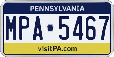 PA license plate MPA5467