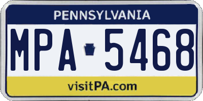 PA license plate MPA5468