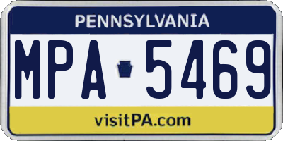 PA license plate MPA5469