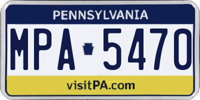 PA license plate MPA5470