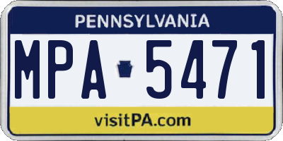 PA license plate MPA5471