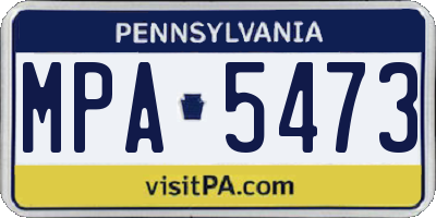 PA license plate MPA5473