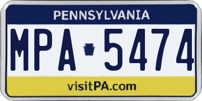 PA license plate MPA5474