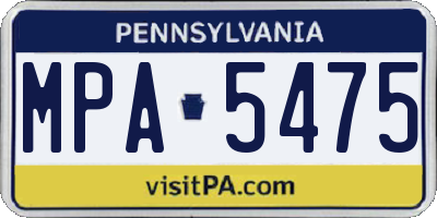 PA license plate MPA5475