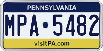 PA license plate MPA5482