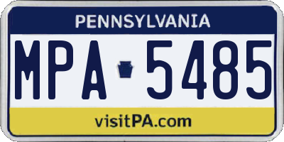 PA license plate MPA5485