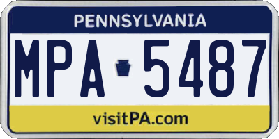PA license plate MPA5487