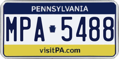 PA license plate MPA5488