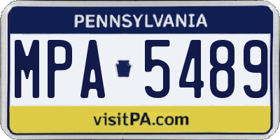 PA license plate MPA5489
