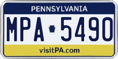 PA license plate MPA5490