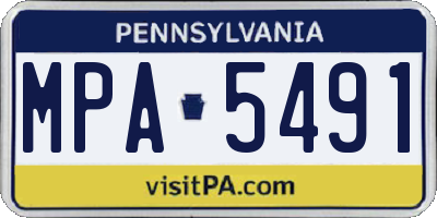 PA license plate MPA5491