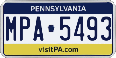 PA license plate MPA5493