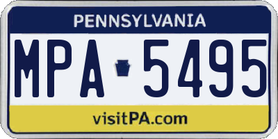 PA license plate MPA5495