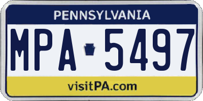 PA license plate MPA5497