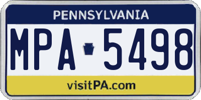 PA license plate MPA5498