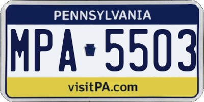 PA license plate MPA5503