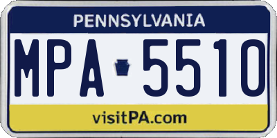 PA license plate MPA5510
