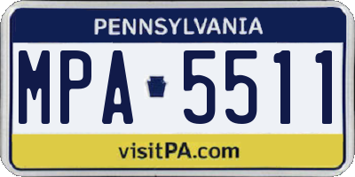 PA license plate MPA5511