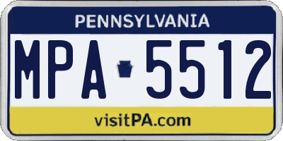 PA license plate MPA5512