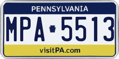 PA license plate MPA5513