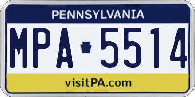 PA license plate MPA5514
