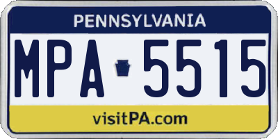 PA license plate MPA5515