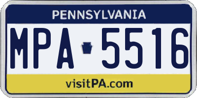 PA license plate MPA5516