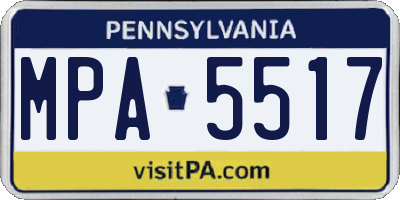 PA license plate MPA5517