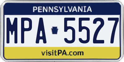 PA license plate MPA5527