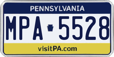 PA license plate MPA5528
