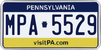 PA license plate MPA5529