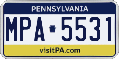 PA license plate MPA5531