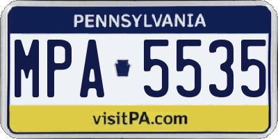 PA license plate MPA5535