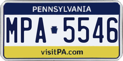 PA license plate MPA5546