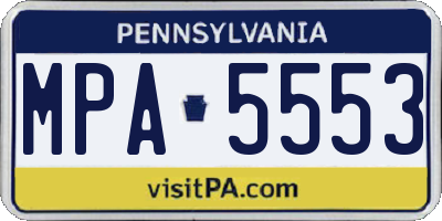 PA license plate MPA5553