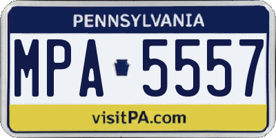 PA license plate MPA5557