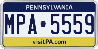 PA license plate MPA5559