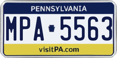 PA license plate MPA5563