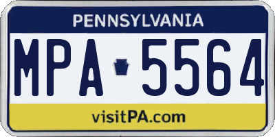 PA license plate MPA5564