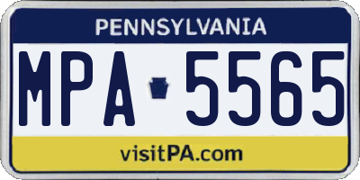 PA license plate MPA5565