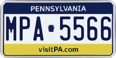 PA license plate MPA5566